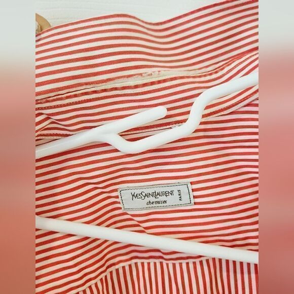 Yves Saint Laurent Women Stripped Red White Buttondown - Picture 7 of 7